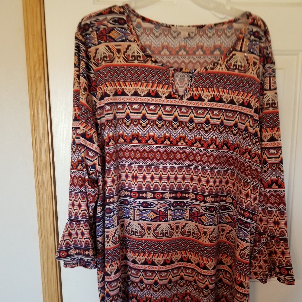 Dress Barn 3X bell sleeve tunic